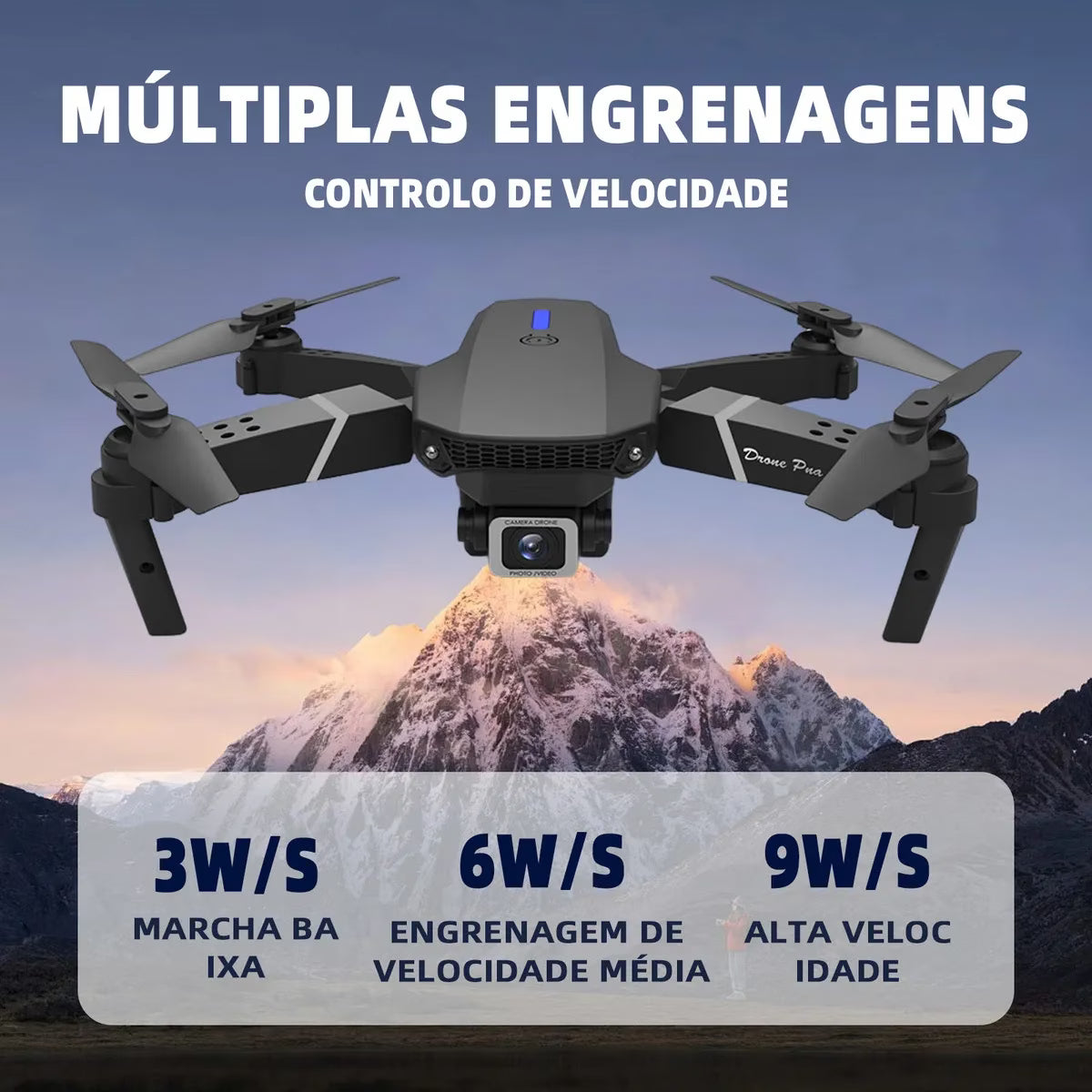 Drone Dobrável E88 Fotografia Aérea 1080P Câmera Dupla Controle Remoto