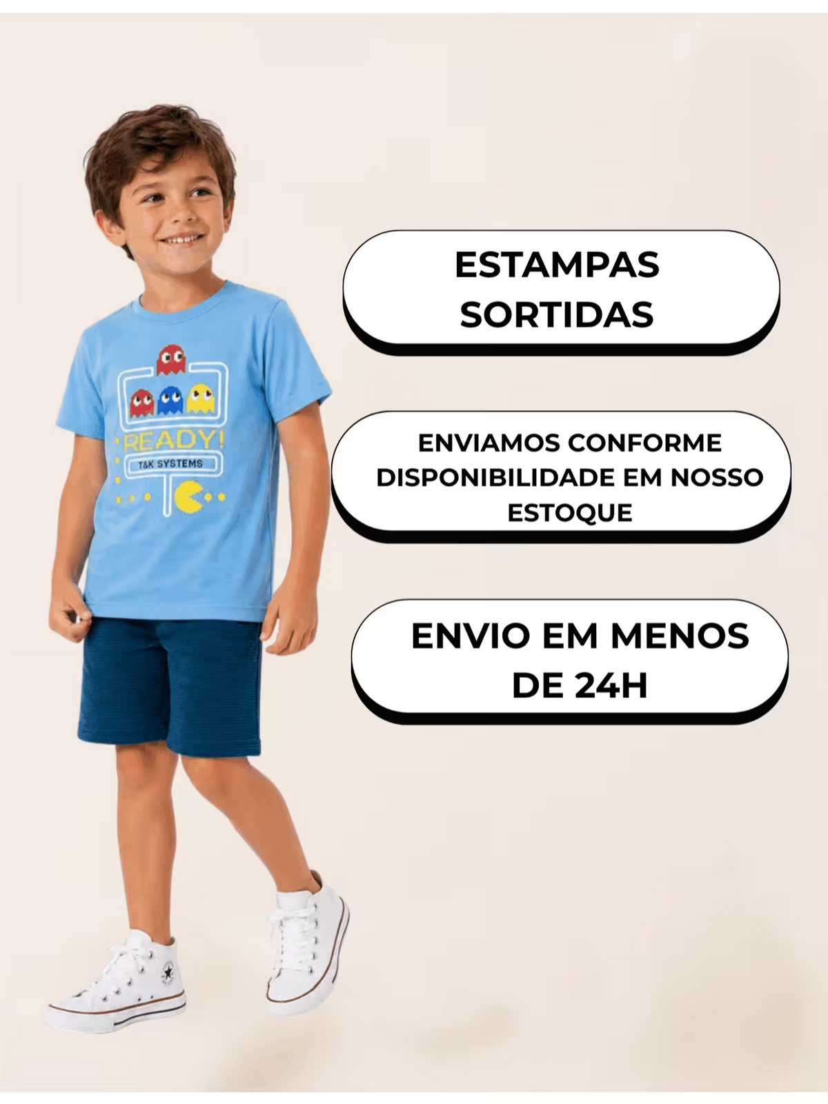 Kit 4 Peças 2 Conjuntos Infantis Masculinos Bebê Verão Camisetas Bermudas