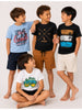 Kit 4 Peças 2 Conjuntos Infantis Masculinos Bebê Verão Camisetas Bermudas