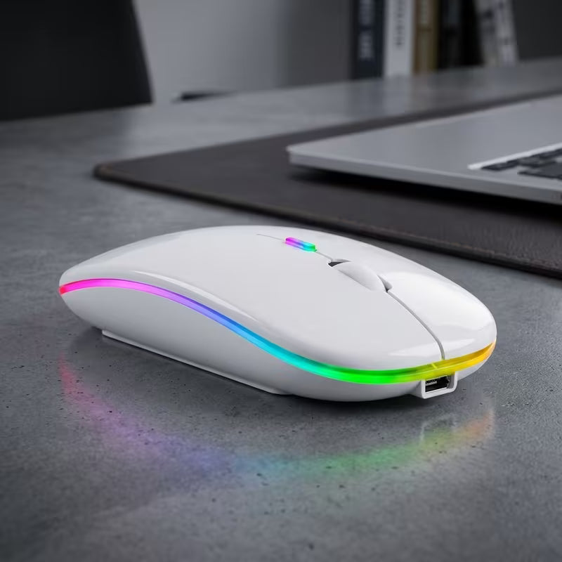 Mouse Óptico Ergonômico Recarregável Sem Fio com Bluetooth