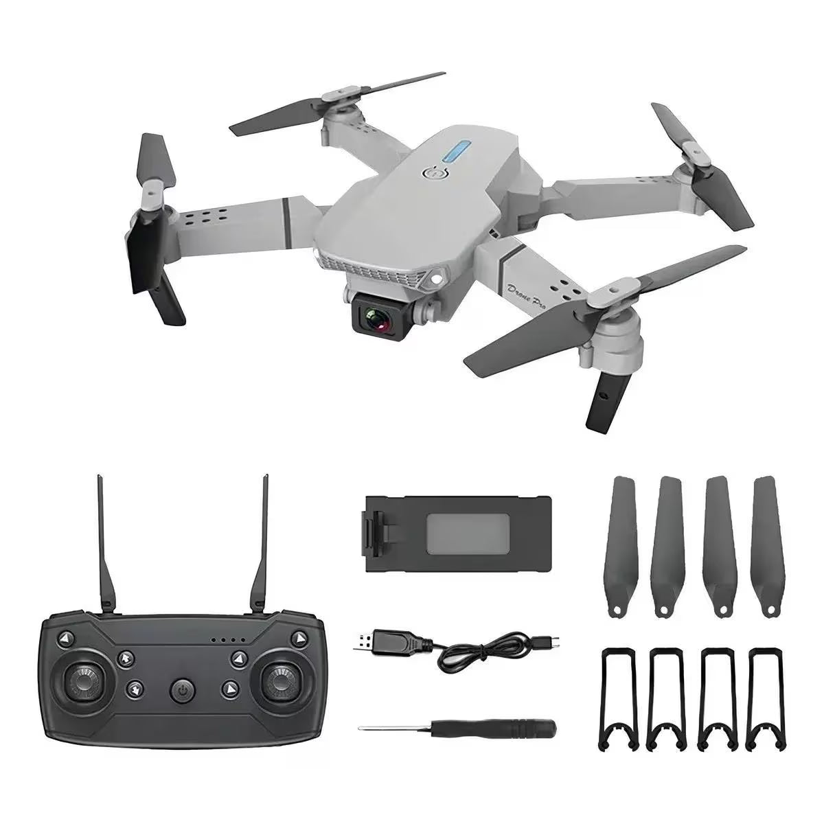 Drone Dobrável E88 Fotografia Aérea 1080P Câmera Dupla Controle Remoto