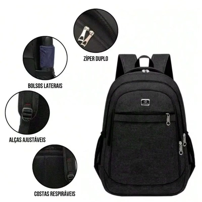 Mochila Bolsa Escolar Resistente Executiva Prática Trabalho