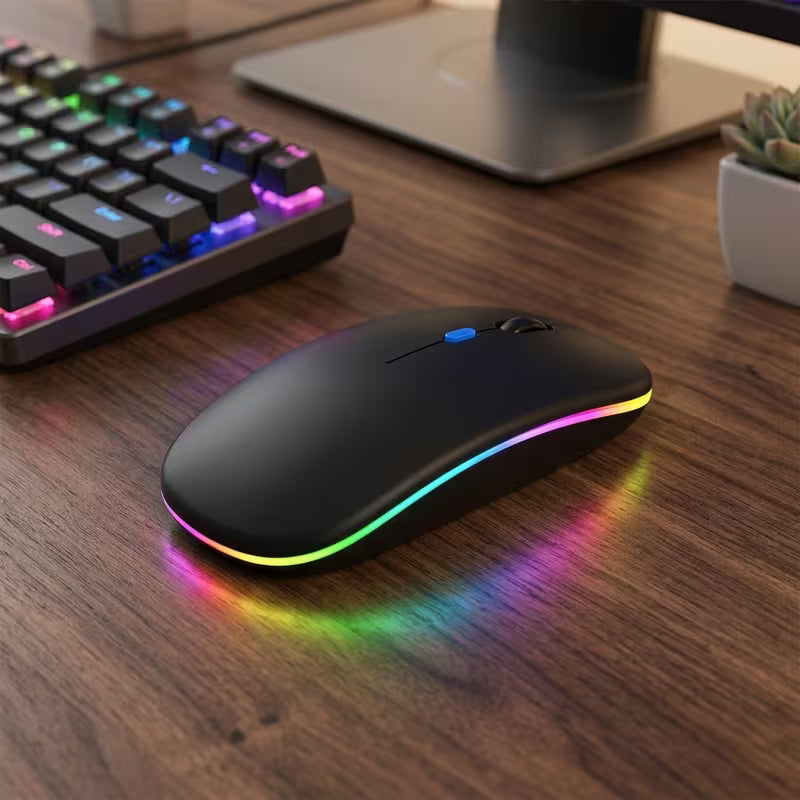 Mouse Óptico Ergonômico Recarregável Sem Fio com Bluetooth