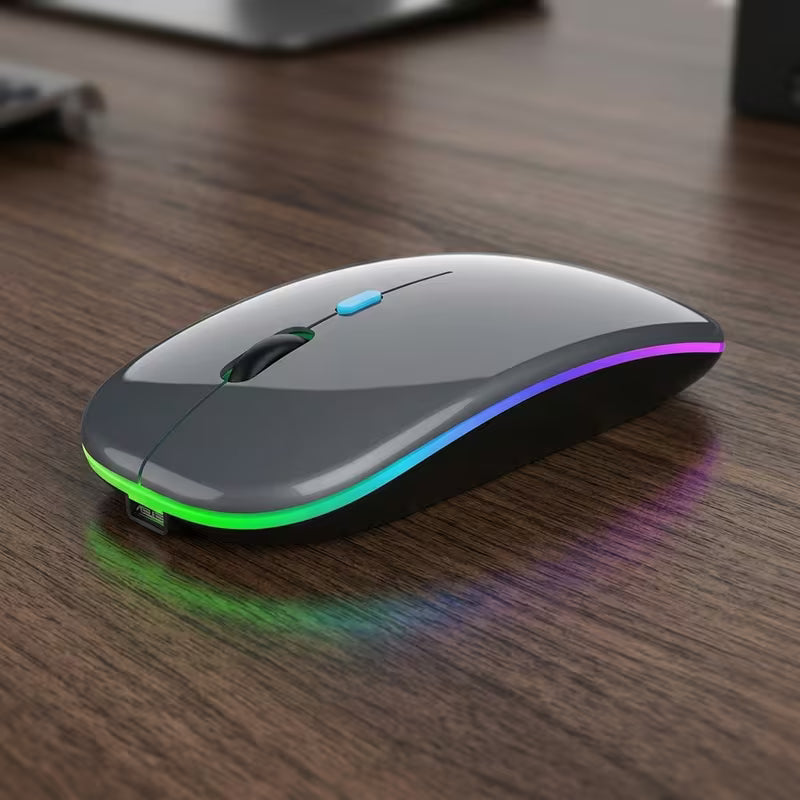 Mouse Óptico Ergonômico Recarregável Sem Fio com Bluetooth