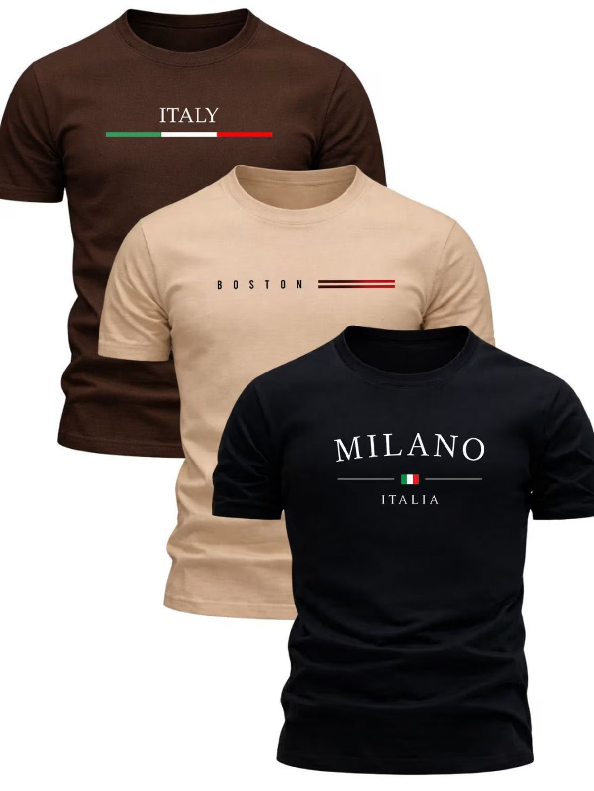 Kit 3 Camisetas Masculinas 100% Algodão Fio 30.1 Confortáveis Básicas