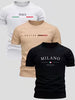 Kit 3 Camisetas Masculinas 100% Algodão Fio 30.1 Confortáveis Básicas