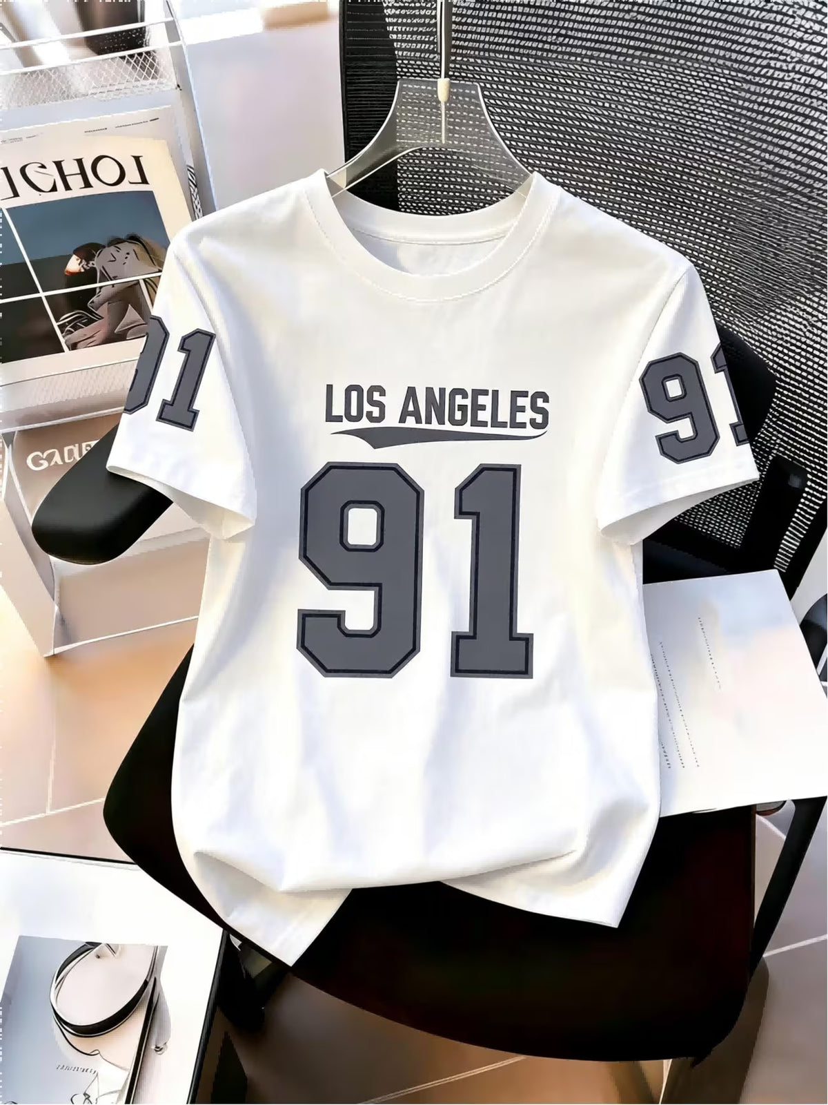 Camiseta Feminina Estampada Manga Curta Gola Redonda Casual Ajustada