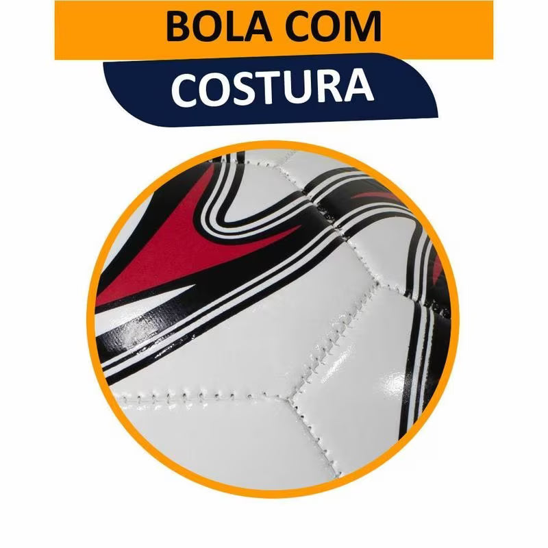 Bola De Futebol Tamanho Oficial 5 Costurada Couro Sintético Campo