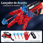 Luva Infantil Homem-Aranha com Lançador de Dardos com Ventosa Vermelha
