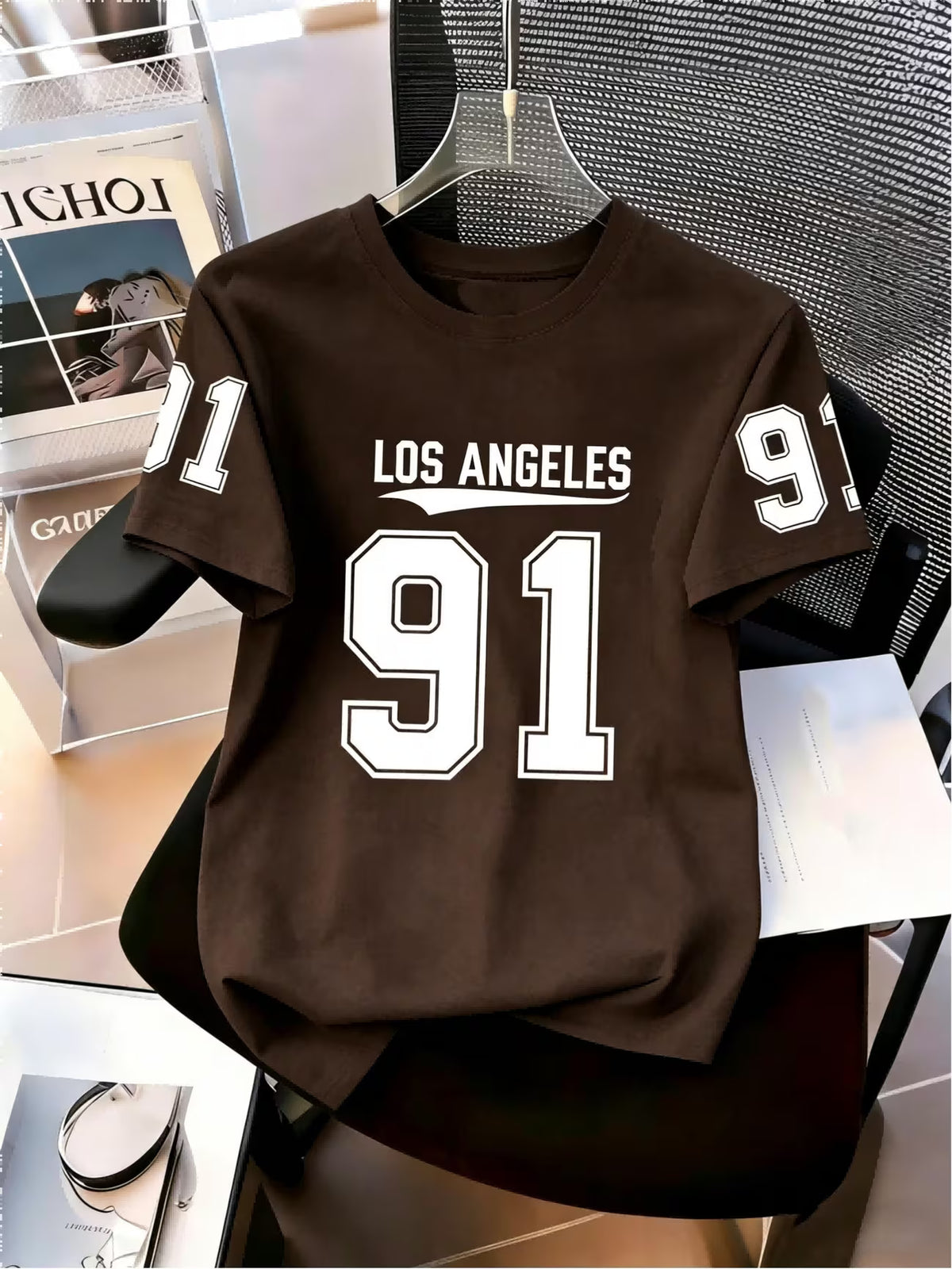 Camiseta Feminina Estampada Manga Curta Gola Redonda Casual Ajustada