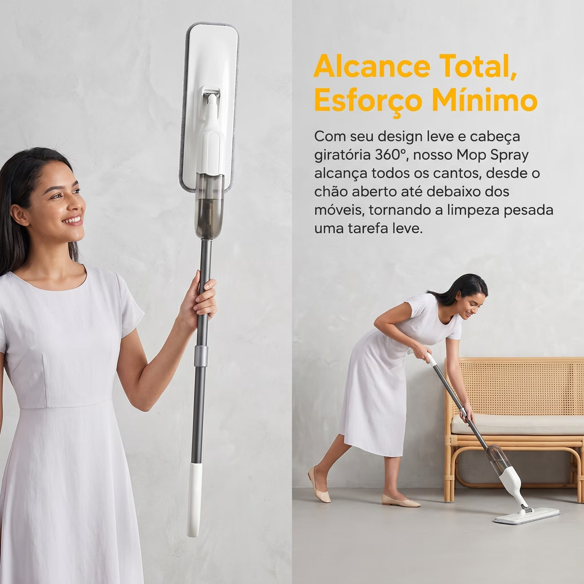 Mop Spray com Reservatório Integrado para Pisos Madeira e Cerâmica