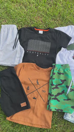 Kit 4 Peças 2 Conjuntos Infantis Masculinos Bebê Verão Camisetas Bermudas